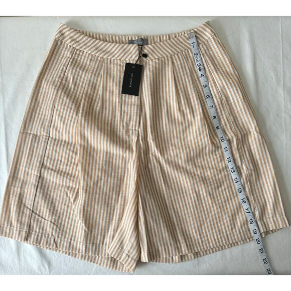 New 87Origins Stripe Linen Shorts in White/Cream Size 8 - Picture 10 of 10